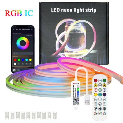 Waterproof LED RGB Light Strip W/ Bluetooth and Music Sense
